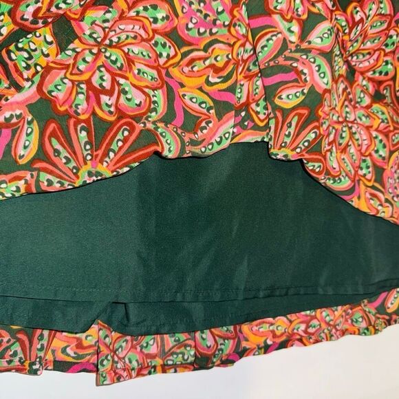 J.Crew Factory Floral Verte Fern Canyon Tiered Skirt | Medium - Picture 9 of 10